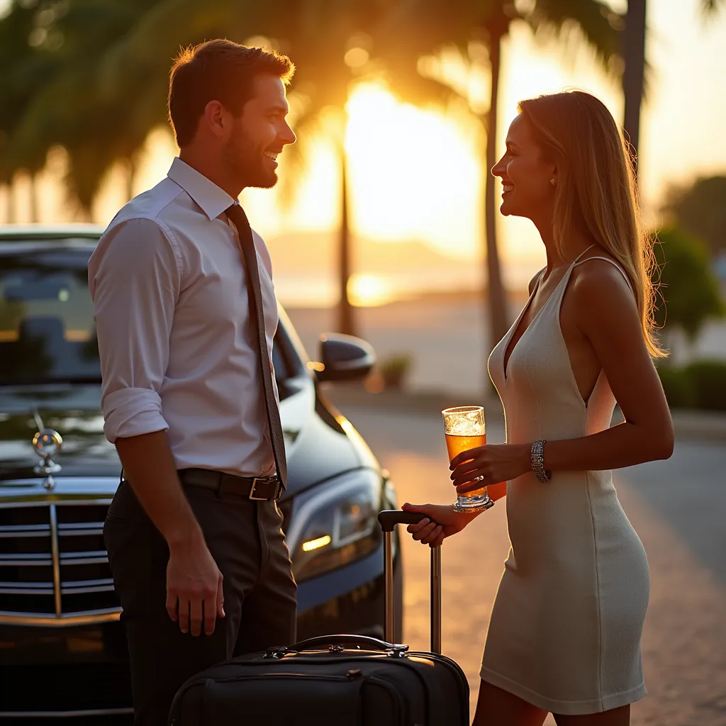 Welcome drink at your vehicle