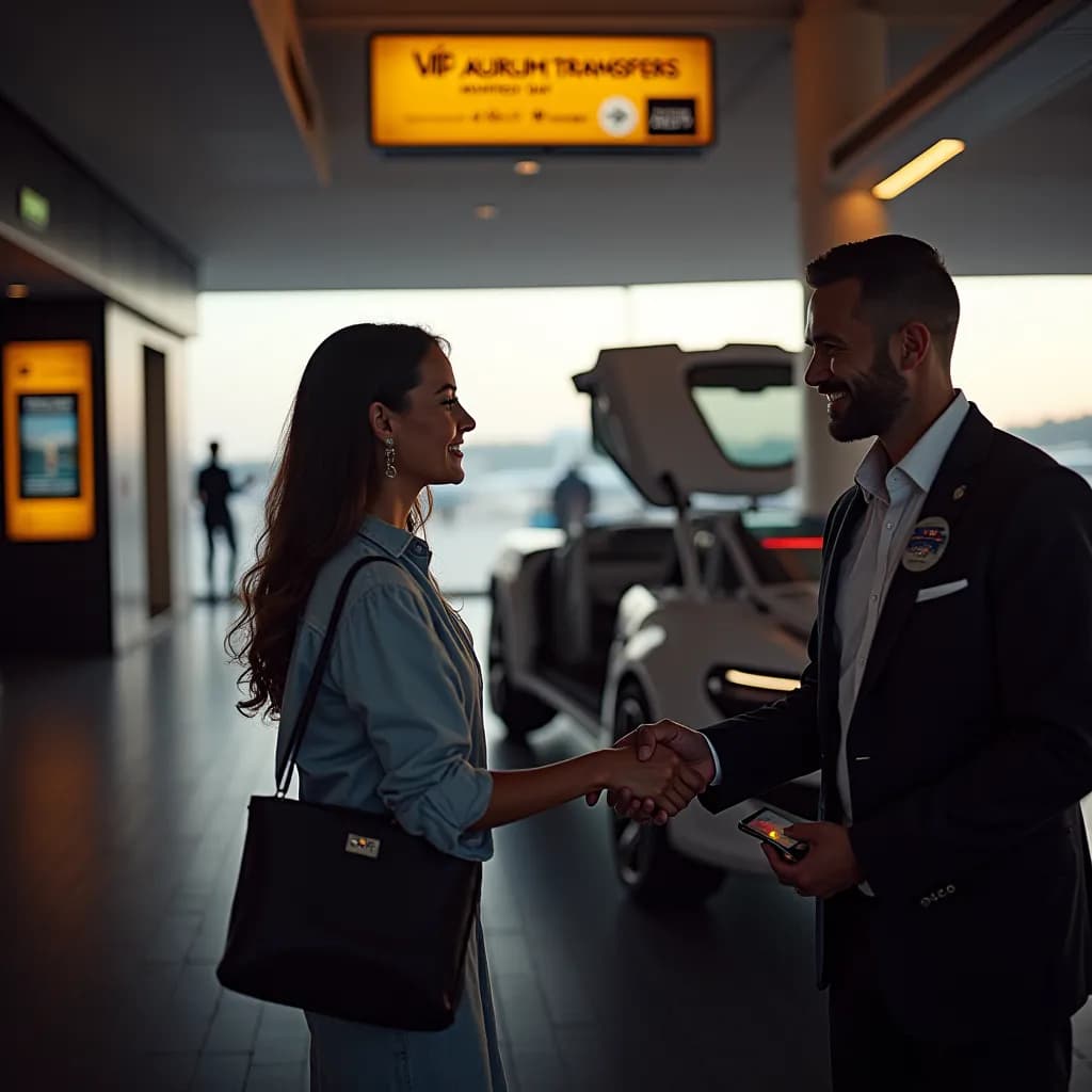 Aurum Transfers driver greeting guests at the airport