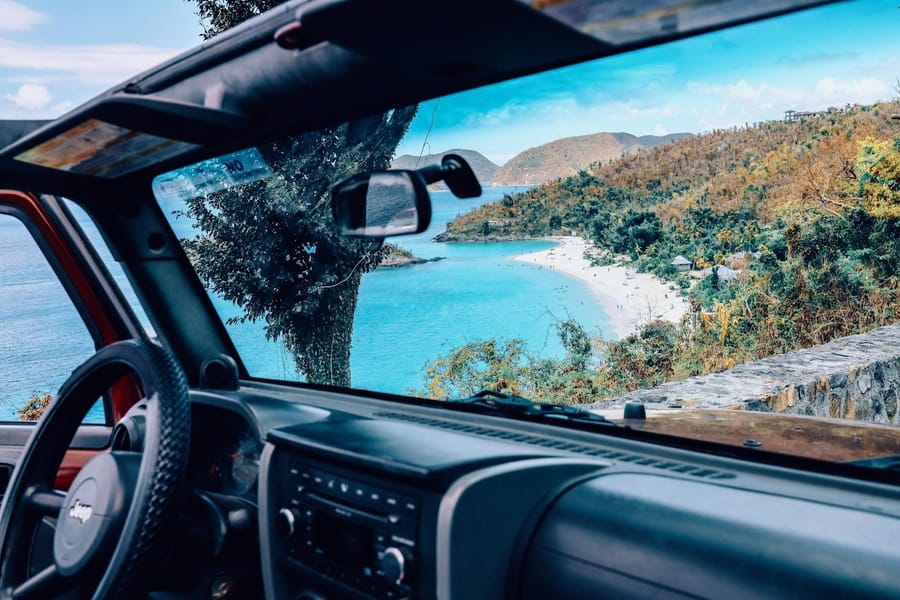 A rental car on an open road