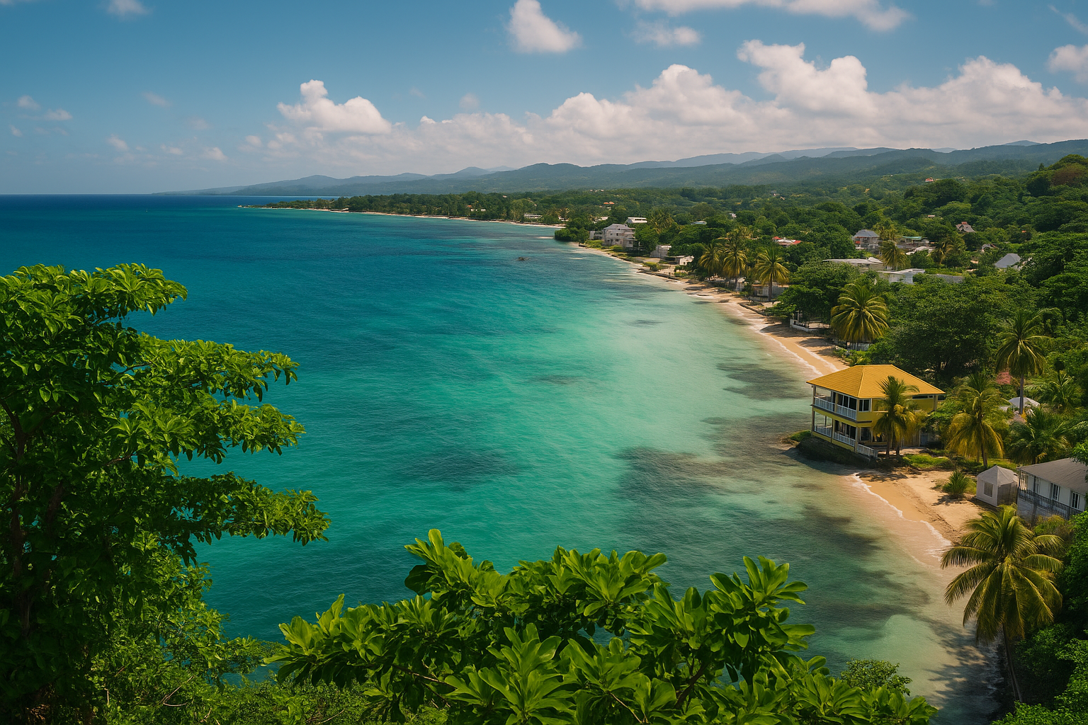 Beautiful Jamaica beach with turquoise waters and palm trees - From the Island Journal