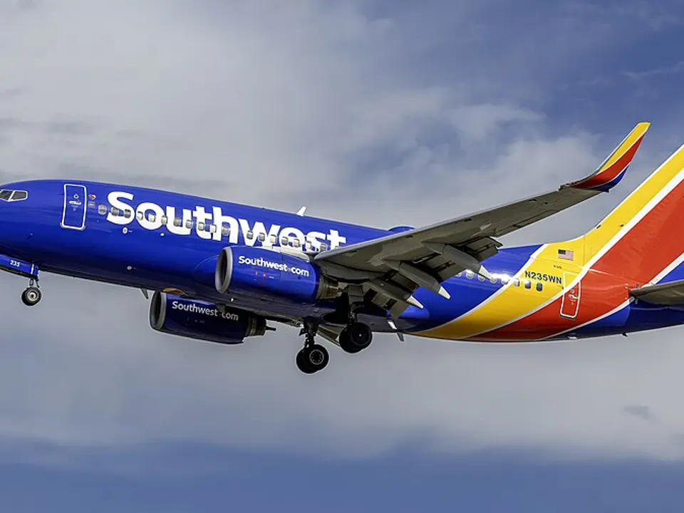 A passenger jet at a US airport