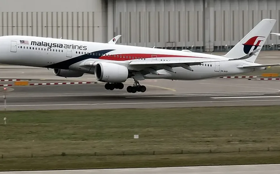A Malaysia Airlines Airbus A350 on the runway